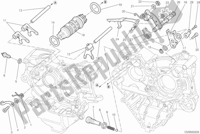 Todas as partes de Shift Cam - Garfo do Ducati Streetfighter S USA 1100 2011